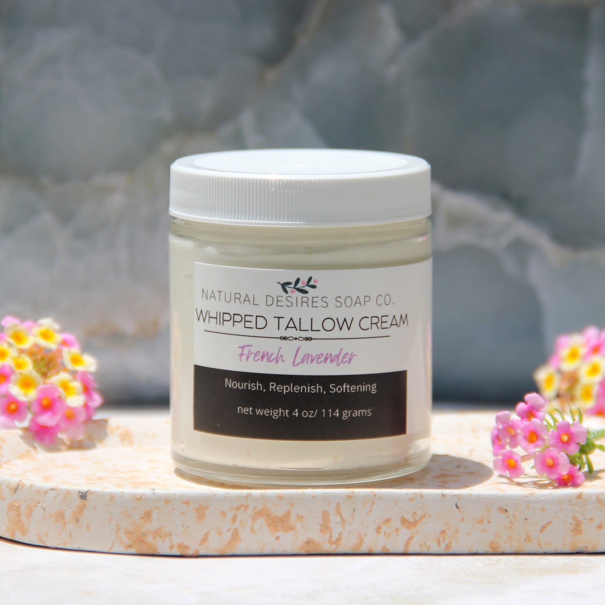  French Lavender Whipped Tallow Cream, lavender whipped tallow cream, tallow balm moisturizer, natural lavender body butter, beef tallow skincare, whipped tallow moisturizer, natural face cream
