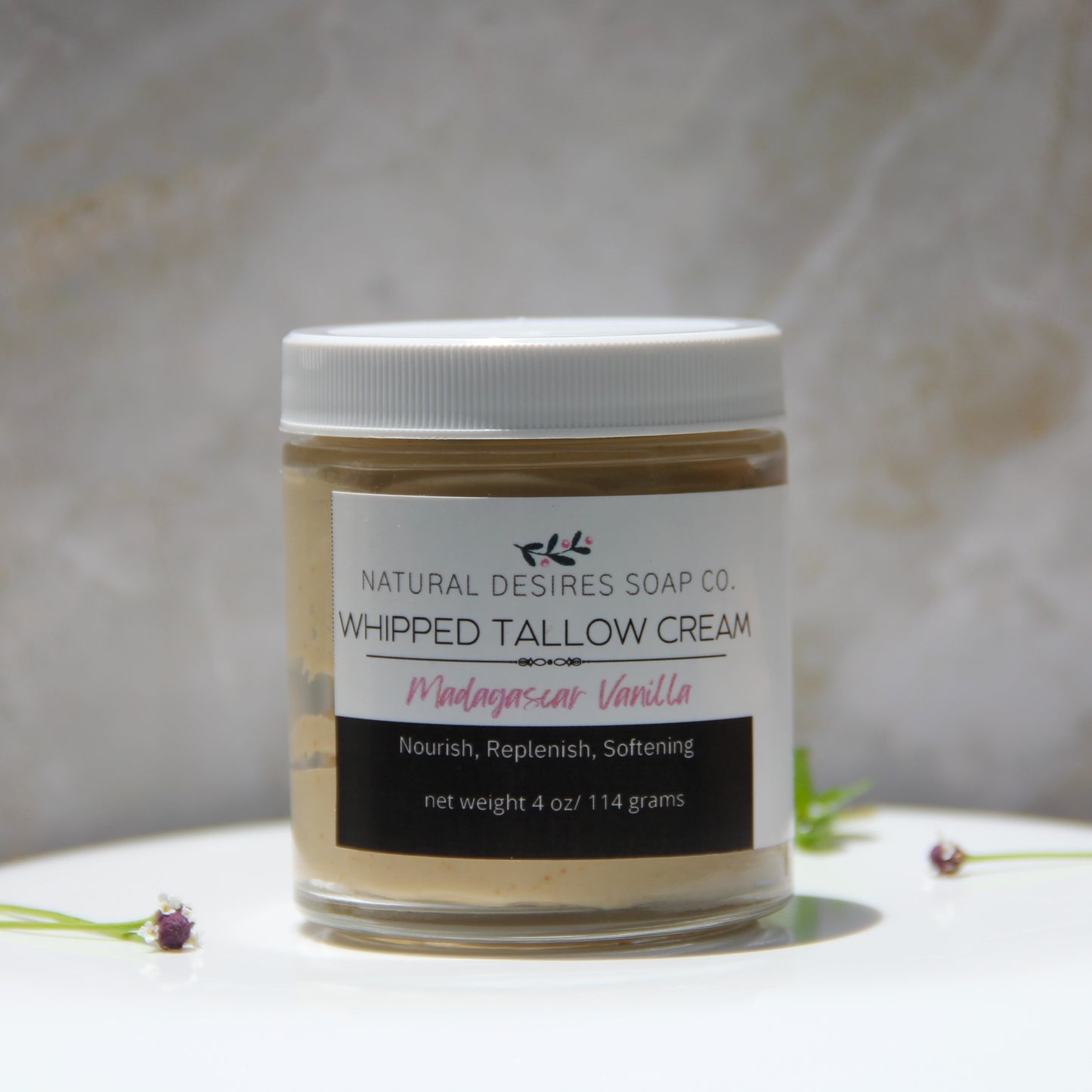 Madagascar Vanilla Whipped Tallow Cream, whipped tallow cream, beef tallow moisturizer, natural face moisturizer, tallow balm, organic skincare, natural body butter