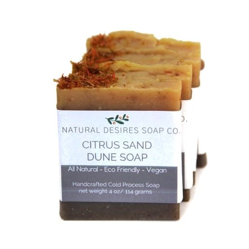 Citrus Sand Dune Soap, All Natural Homemade Soap made in Jacksonville FL USA with essential oils! 100 % JUNK FREE Handmade Soap without lye